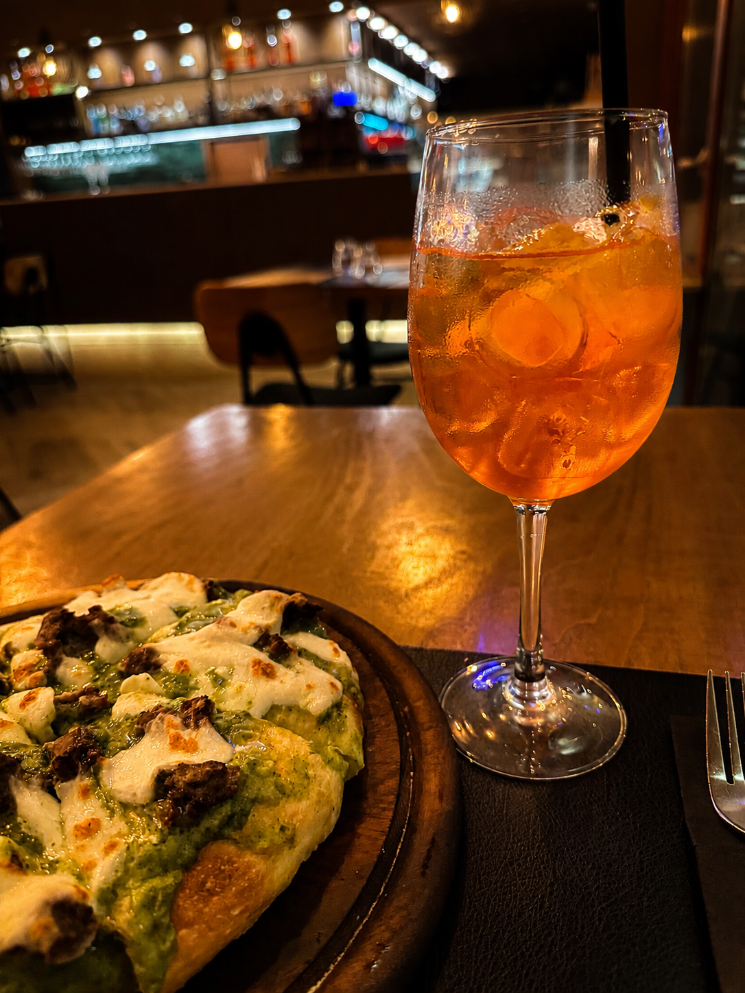 Aperitivo and pizza in Italy